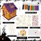 6 Set Halloween Craft Kit,DIY Wooden Halloween Castle House Craft Kit